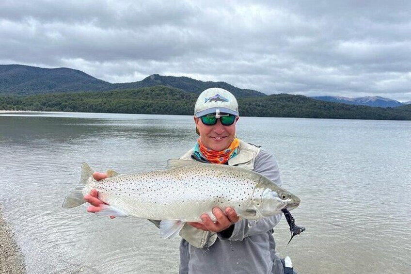 Historic trophy that gave us the lake, fly-fished.