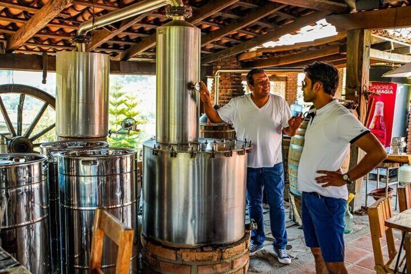 Educative explanation of Distilling process of Tequila at Lalo's Tequilera