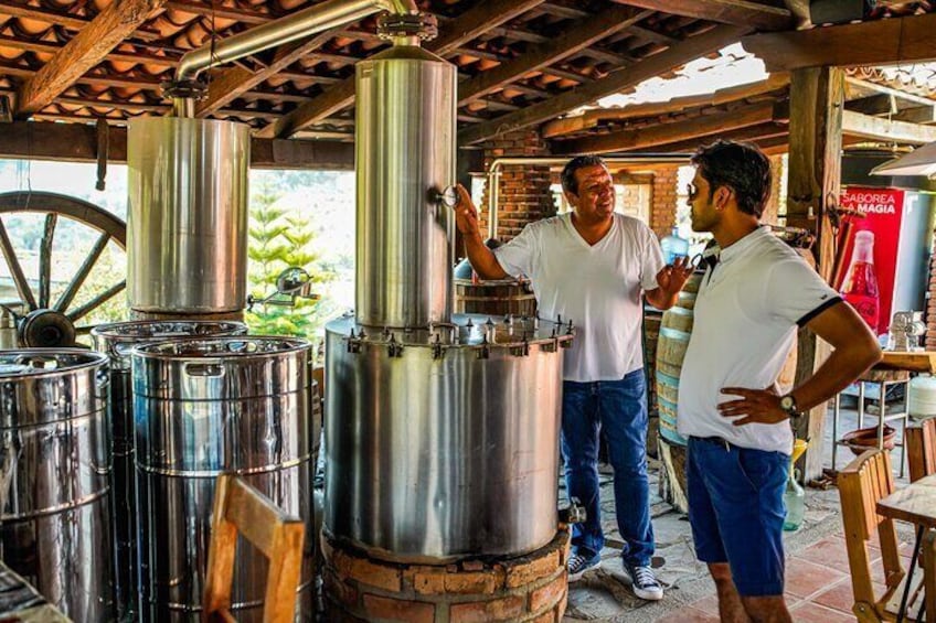 Educative explanation of Distilling process of Tequila at Lalo's Tequilera