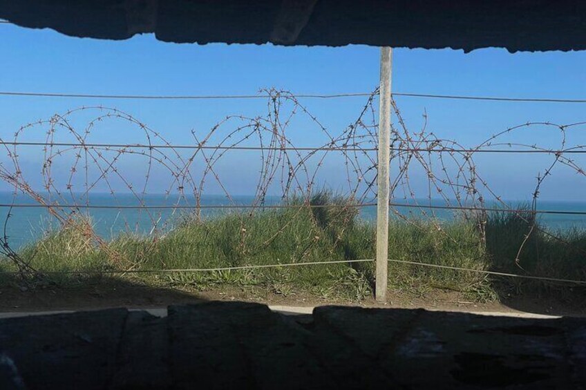 Pointe du Hoc, the German battery and the view on the sea