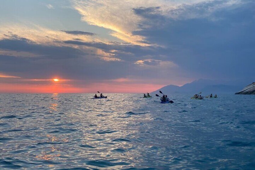 Sunset Saranda and Night City Glow Kayak or Sup Tour
