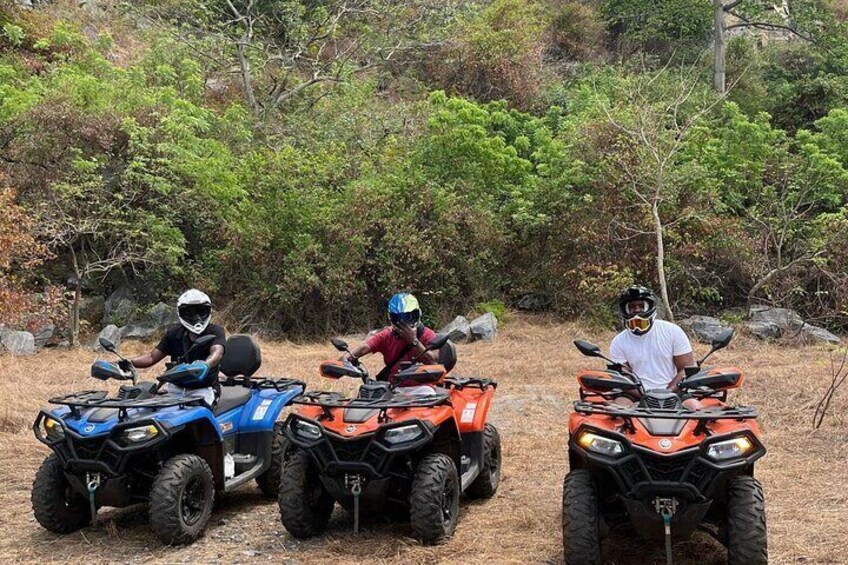 Mr Dayo with his friends from New Jersey exploring the serene atmosphere of Shai Hills Reserve. 