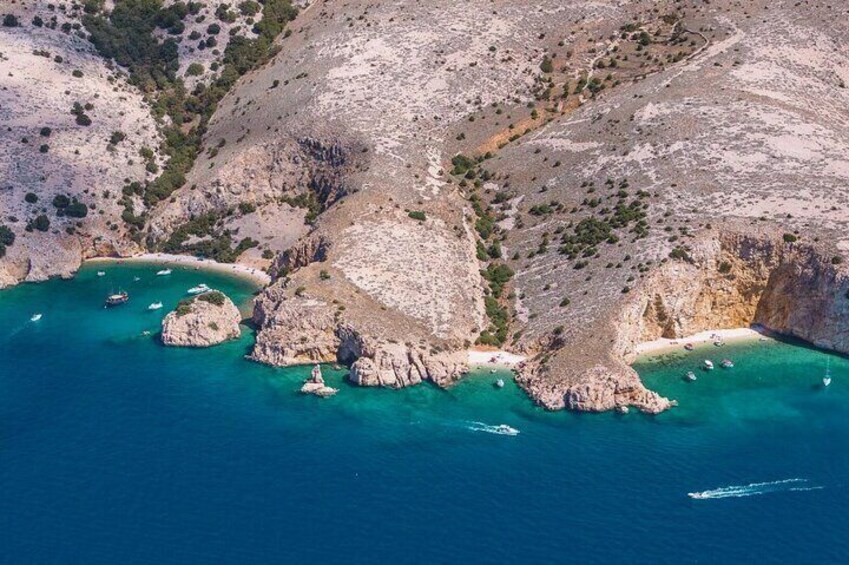 Uninhabited Island Discover Plavnik with a Pirate Ship