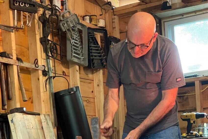 Meet and watch a working blacksmith in historical Lexington, Mass. See how he practices this age-old craft and the heritage tools he uses and the techniques for turning steel into useable objects. 