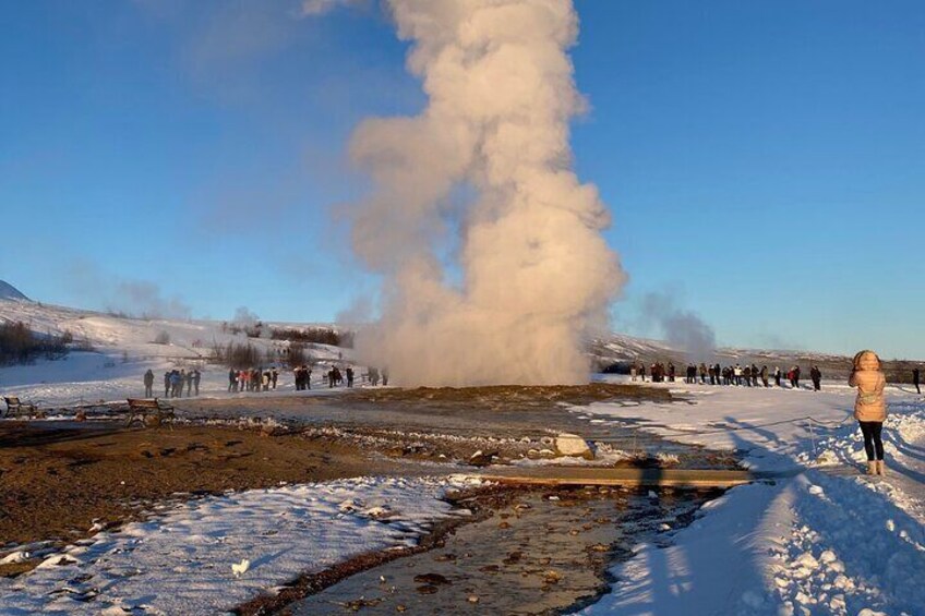 Strokkur Geyser in Winter