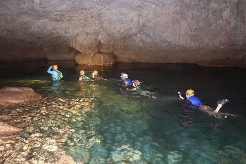 Swimming in the cave