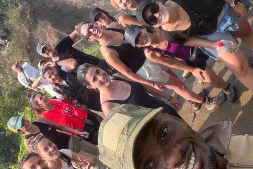 A selfie with our tour guide and the amazing tourists at Murchison Falls National Park