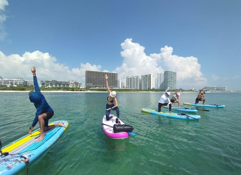 Picture 2 for Activity Cancún: Sup Yoga and Meditation over the Caribbean Sea