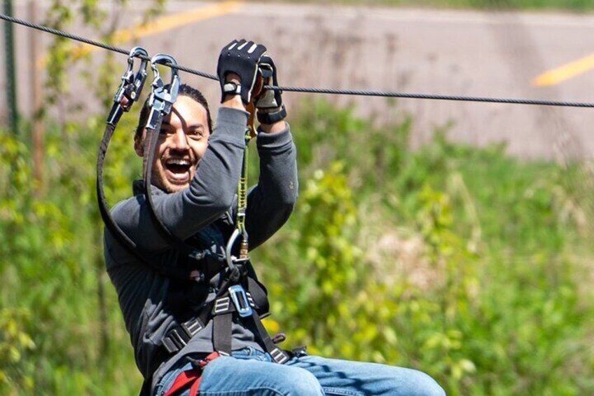 Race your friends on our 400 foot long dual zipline. 
