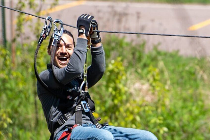 Race your friends on our 400 foot long dual zipline.