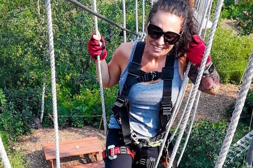 Challenge yourself on the loopy ropes. 

