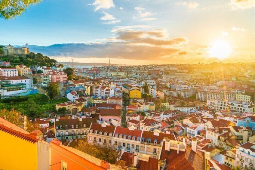 Miradouro da Senhora do Monte is a scenic viewpoint in Lisbon offering breathtaking panoramic views of the city, including iconic landmarks like the São Jorge Castle and the Tagus River.