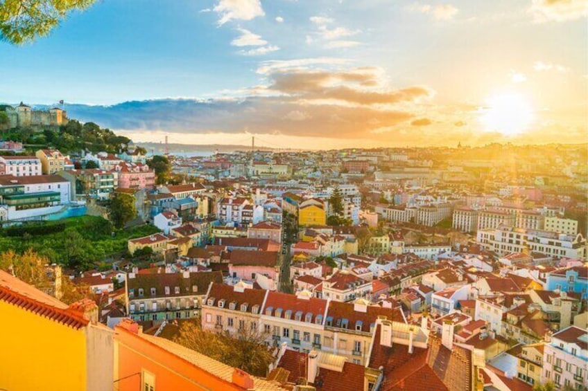 Miradouro da Senhora do Monte is a scenic viewpoint in Lisbon offering breathtaking panoramic views of the city, including iconic landmarks like the São Jorge Castle and the Tagus River.