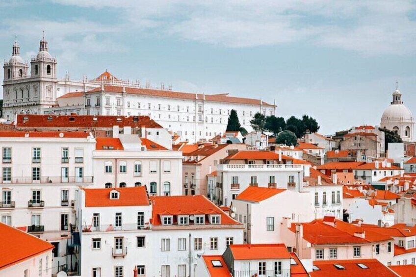 Miradouro da Senhora do Monte is a scenic viewpoint in Lisbon offering breathtaking panoramic views of the city, including iconic landmarks like the São Jorge Castle and the Tagus River.