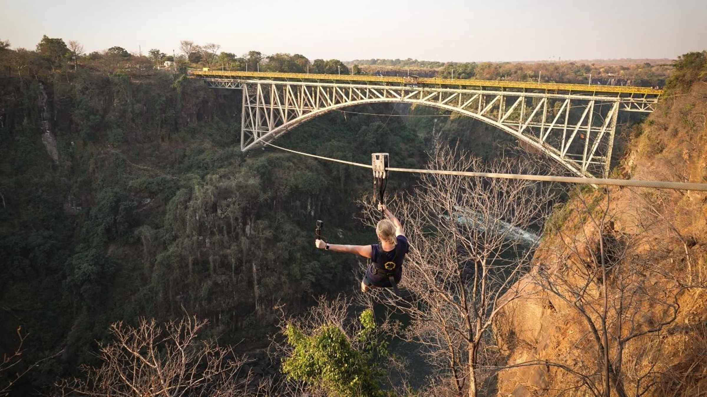 From Victoria Falls: Zip Line from the Victoria Falls Bridge