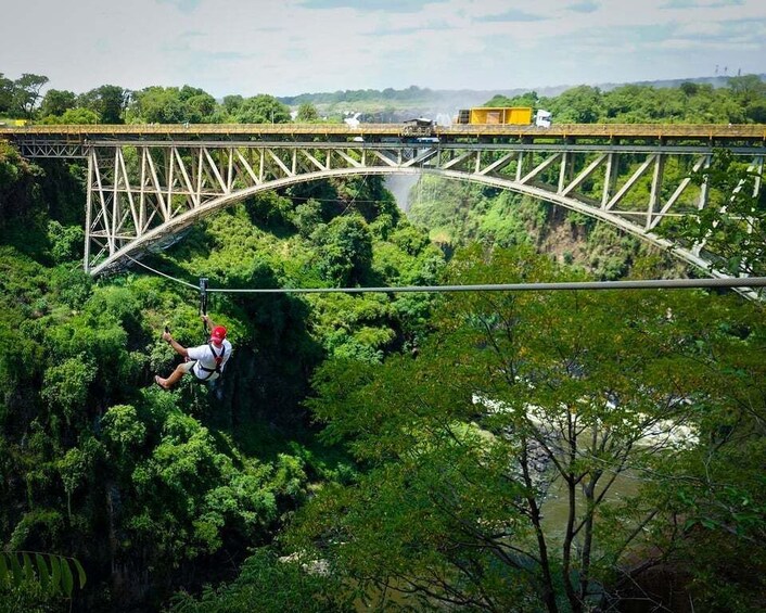 From Victoria Falls: Zip Line from the Victoria Falls Bridge