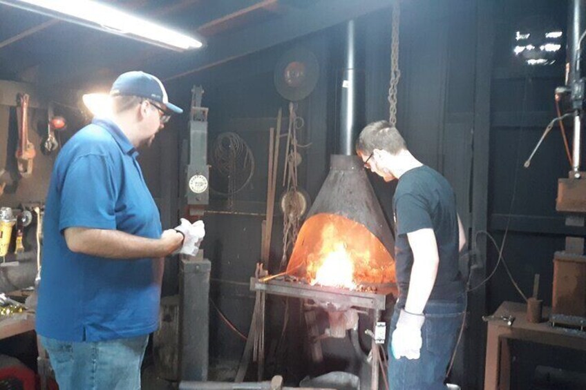 Heating up the bar stock