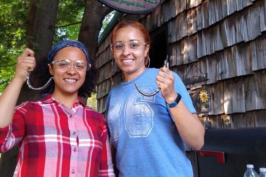 Ashley & Brianna with wall hooks they just made