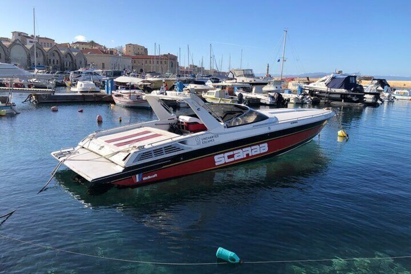 Agioi Theodoroi Island Private Powerboat Sunset Tour