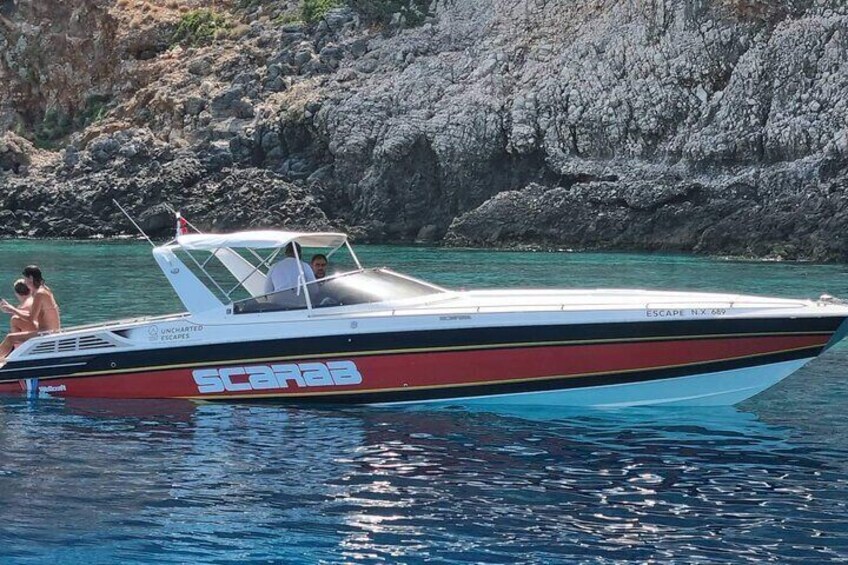 Agioi Theodoroi Island Private Powerboat Sunset Tour