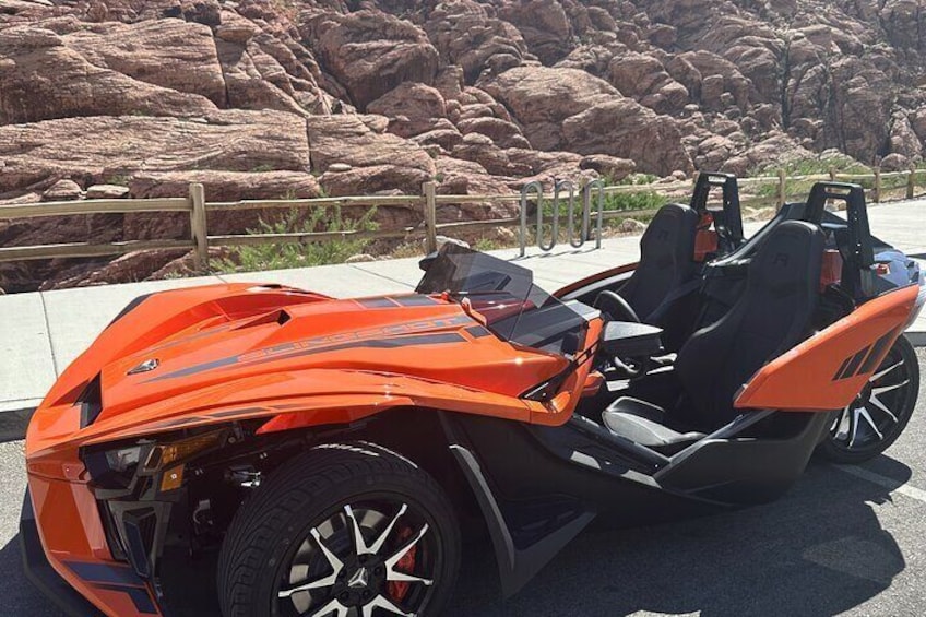 7 Magic Mountains Tour and Las Vegas sign on a Slingshot