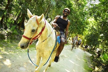 Shared Adventure Tour in Puerto Morelos with Ziplines and Horses