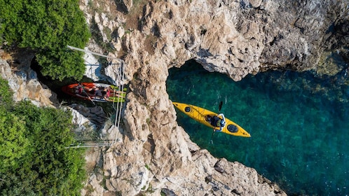 Pula: Islands, cliffs and cave, kayak tour with snorkelling