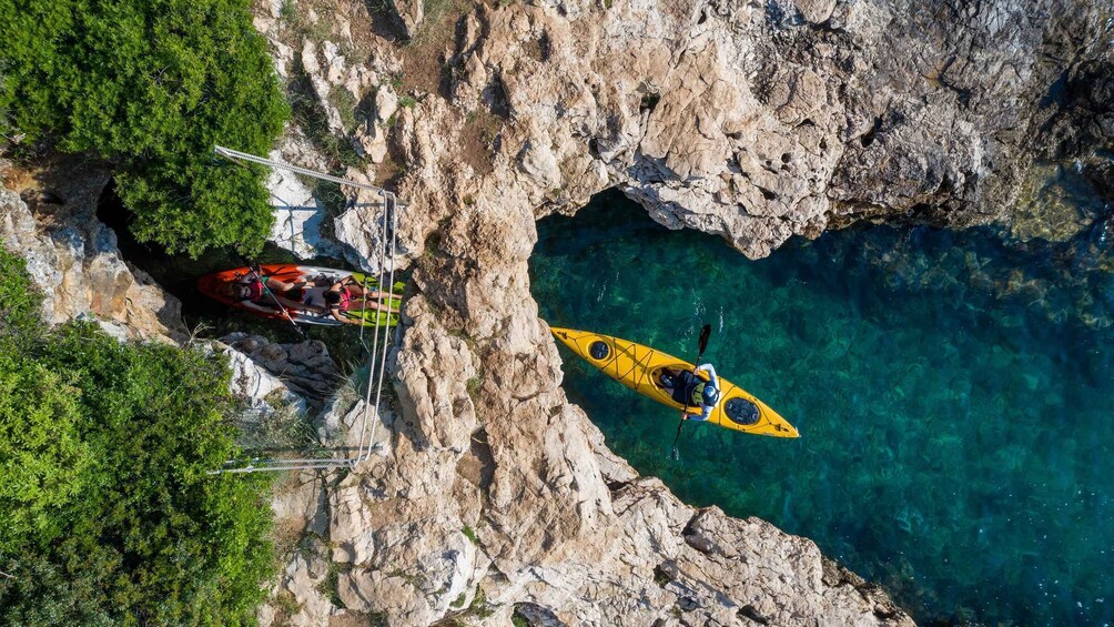 Pula: Islands, cliffs and cave, kayak tour with snorkeling