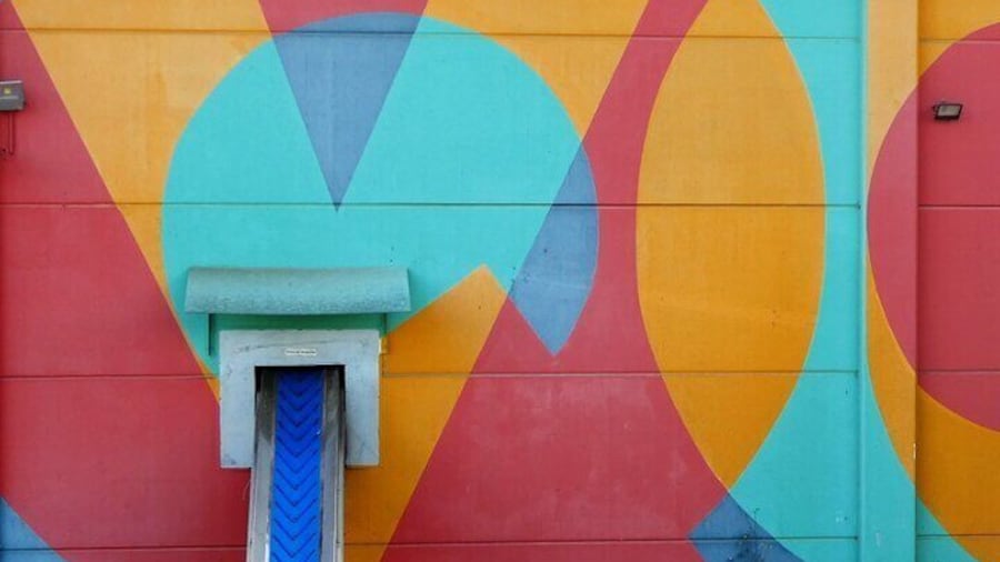 Detail of our oil mill with the Boa Mistura mural, a symbol of Empty Spain.