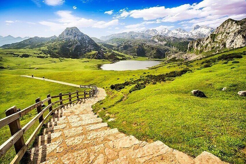 Lakes of Covadonga, Sanctuary and Cangas de Onís from Llanes