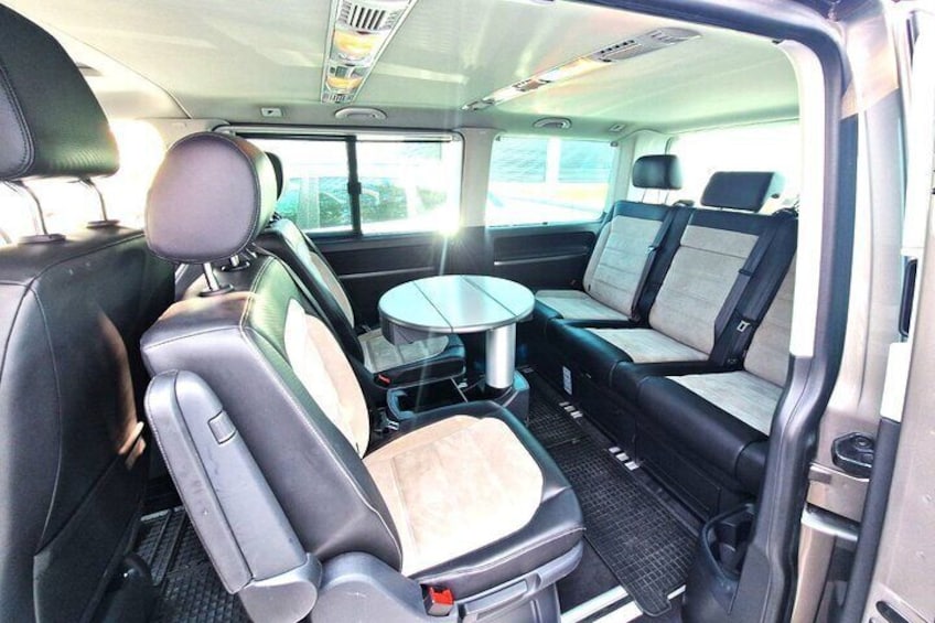 Cozy and stylish rides in our luxury VW Multivan.