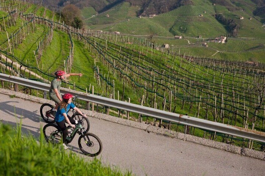 Tour among the UNESCO vineyards and Prosecco hills by e-bike