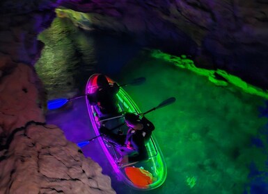 Pula: Istria Cave LED Illuminated Kayak Tour by Night