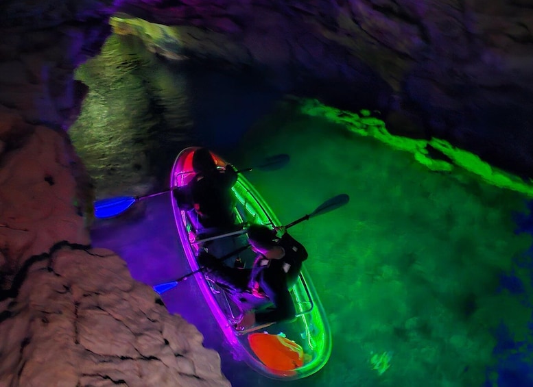 Pula: Istria Cave LED Illuminated Kayak Tour by Night