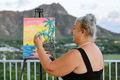 Hawaiian Style Paint Party in Waikiki Beach, Oahu