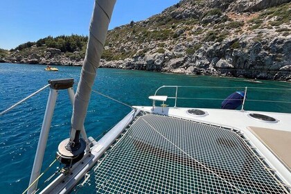 Rhodes: Half Day Sailing Catamaran Cruise with drinks