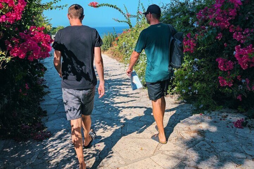 Gentle walking activity along the coast