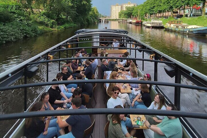 Groningen Terrace Boat Tour Experience with a Cozy Bar: 1.5 Hours