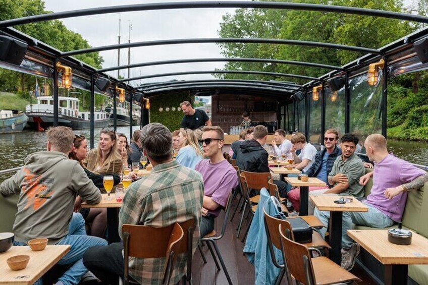 Groningen Terrace Boat Tour Experience with a Cozy Bar: 1.5 Hours