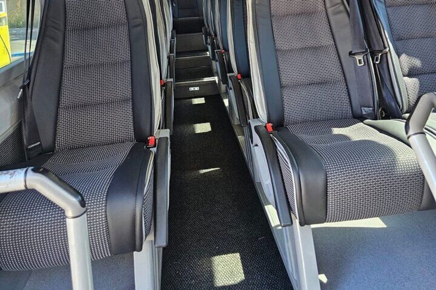 Inside our Minibus.