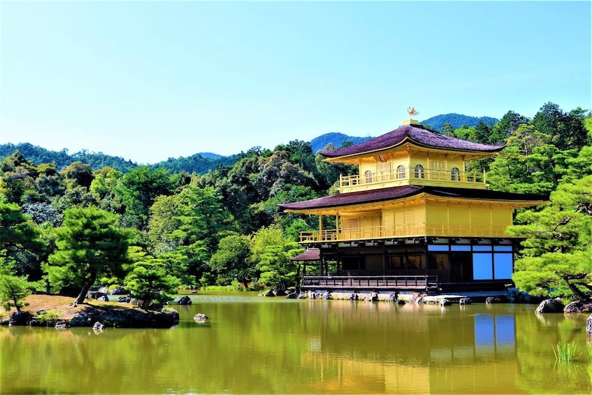 Temple on a lake in Kyoto