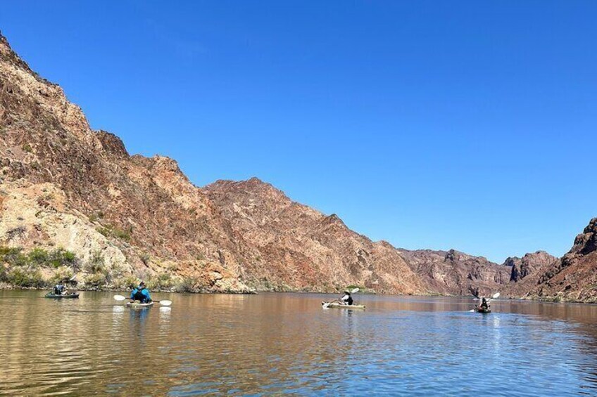 Kayakers enjoying the view on the lower Colorado River.