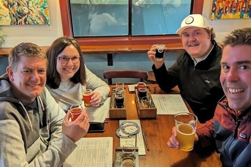 Rich and guests at Bozeman Brewing Co. on the Bozeman Brewery Hop