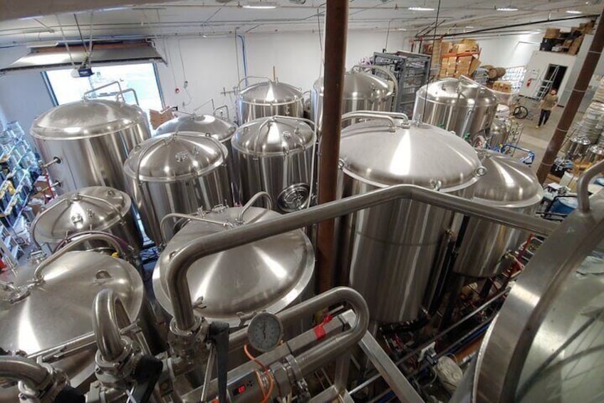 Brewery tanks at Mountains Walking Brewery