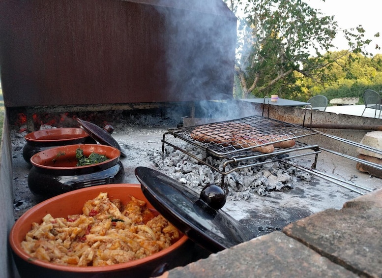 TOUR AND LUNCH AT THE CELLAR, SAUSAGES BY THE VINEYARD