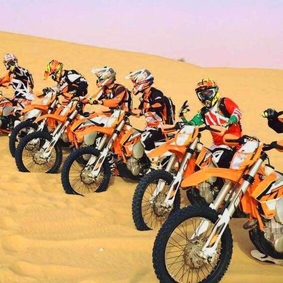 Dubai: KTM dirt Desert motorbike rental with private transfer