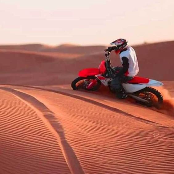 Dubai: KTM dirt Desert motorbike rental with private transfer