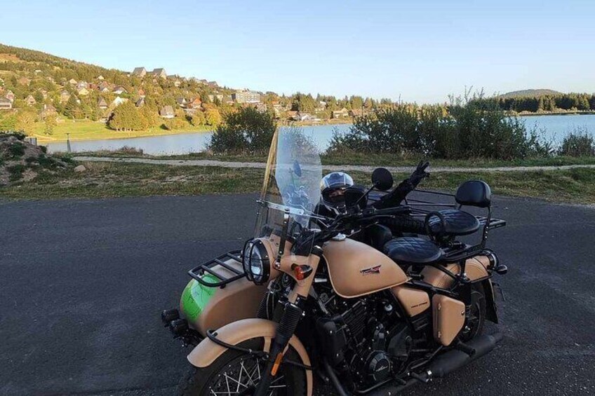 vintage sidecar ride in Auvergne 