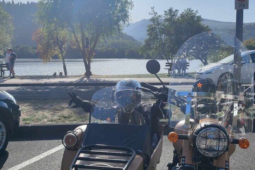 vintage sidecar ride in Auvergne 