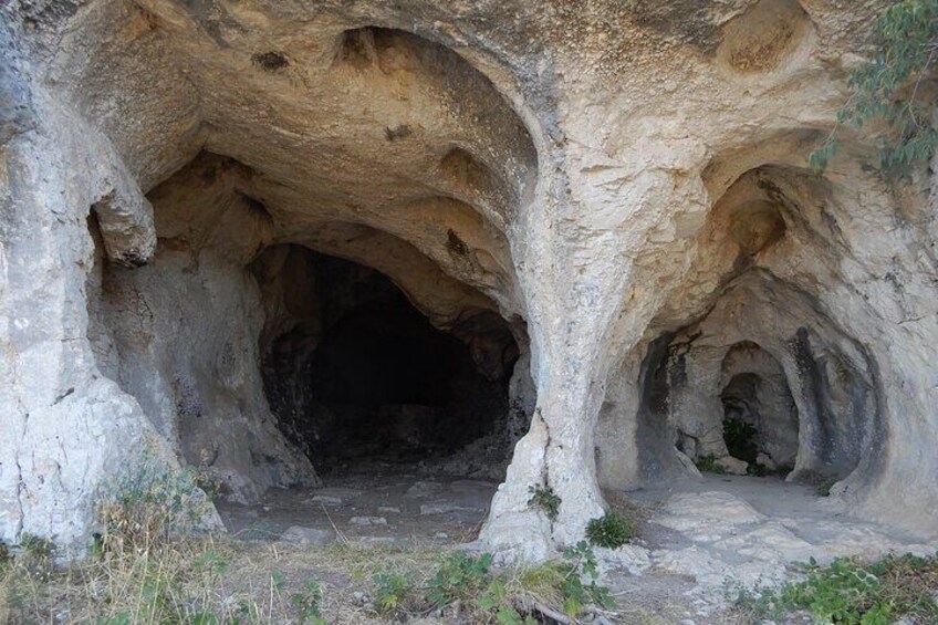 The caves of karst origin.